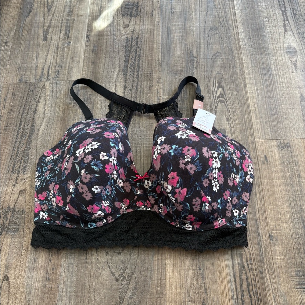 Floral Lace Women's Bra -Lightly Lined Tshirt Bra